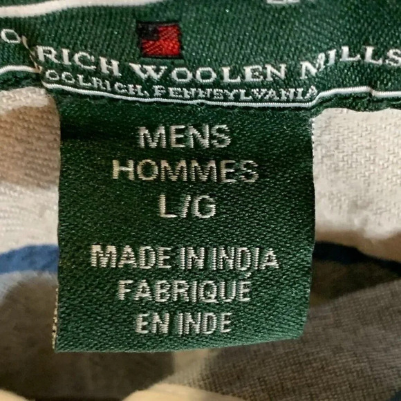 Woolrich Men's Plaid Button Down Collared Organic Cotton‎ Shirt Size L - Picture 7 of 12